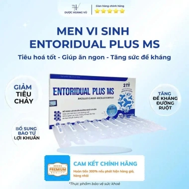 Men Vi Sinh ENTORIDUAL PLUS MS hỗ trợ tiêu hoá, tăng cường vi sinh đường ruột, giá ưu đãi 18 triệu