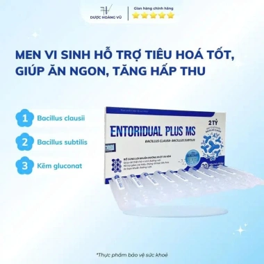 Men Vi Sinh ENTORIDUAL PLUS MS hỗ trợ tiêu hoá, tăng cường vi sinh đường ruột, giá ưu đãi 18 triệu
