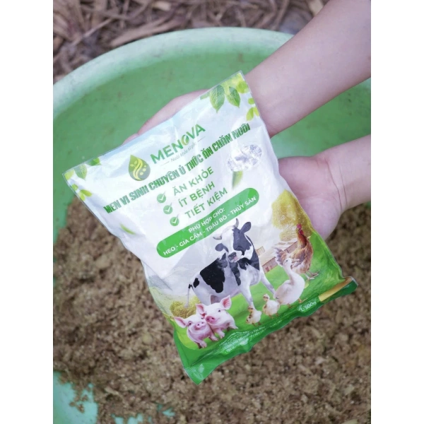 Hình ảnh sản phẩm MENOVA Men Vi sinh ủ Chín 500g Giảm chi phí, tăng sức khỏe gà, vịt, lợn, bò 89.000₫