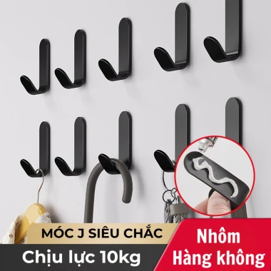 Móc Chữ J Dán Tường - Treo Đồ Đa Năng, Chịu Lực 10kg, Giá 19.000 - Tiện Lợi