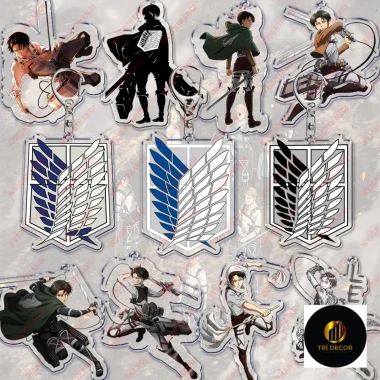 Móc khóa Attack on Titan hình huy hiệu và các nhân vật siêu ngầu Levi Eren Hange Mikasa Phụ kiện trang trí túi xách balo 2 Móc khóa Attack on Titan hình huy hiệu và các nhân vật siêu ngầu Levi Eren Hange Mikasa Phụ kiện trang trí túi xách balo 2