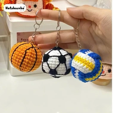 Móc khóa len quả bóng rổ - Độc đáo, đáng yêu, giá chỉ 20k! Móc khóa len cao cấp 3