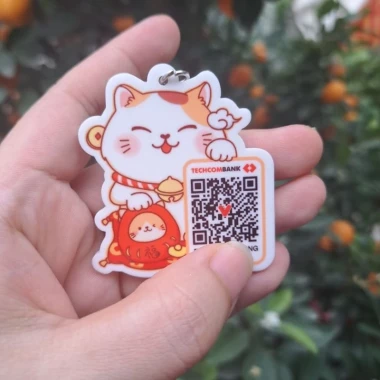 Móc khóa mica chống nước QR Code 2 mặt tùy chỉnh giá rẻ 35k 4 Móc khóa mica chống nước QR Code 2 mặt tùy chỉnh giá rẻ 35k 4