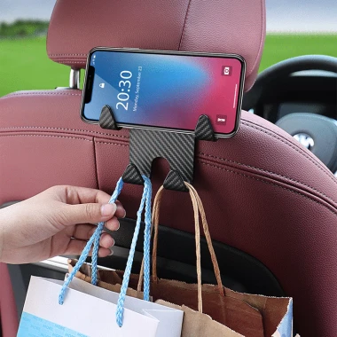 Móc treo đồ trên ô tô gài sau ghế đa năng - kiêm giá đỡ kẹp điện thoại (1 chiếc) TGPKOT 6