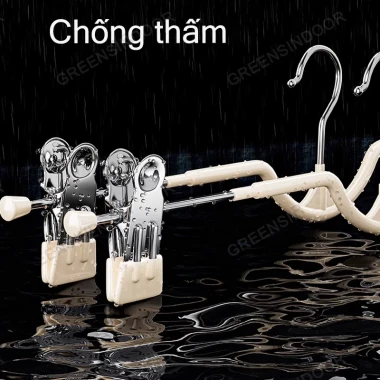 Móc treo quần kẹp không để lại vết GREENSINDOOR cổ ngắn, mẫu 2.026 cho gia đình 5