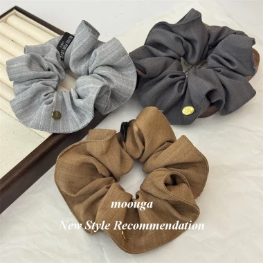 Moouga / Thu Đông Tròn Vuông Sọc Vải Scrunchy Dây Buộc Tóc Sang Trọng Thanh Lịch Sang Trọng Thấp Đuôi Ngựa Dây Buộc Tóc 2 Moouga / Thu Đông Tròn Vuông Sọc Vải Scrunchy Dây Buộc Tóc Sang Trọng Thanh Lịch Sang Trọng Thấp Đuôi Ngựa Dây Buộc Tóc 2