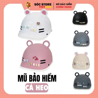 Mũ Bảo Hiểm Nửa Đầu Cá Heo Nhiều Màu Cute Tai Gấu Charm Chữ - Giảm 21K 2 Mũ Bảo Hiểm Nửa Đầu Cá Heo Nhiều Màu Cute Tai Gấu Charm Chữ - Giảm 21K 2