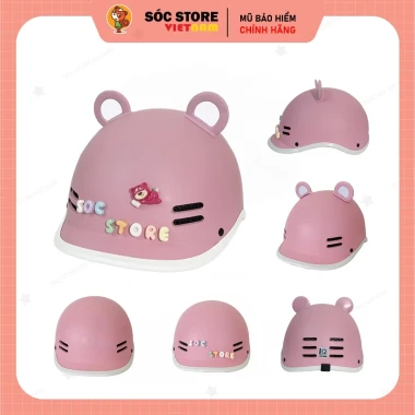 Mũ Bảo Hiểm Nửa Đầu Cá Heo Nhiều Màu Cute Tai Gấu Charm Chữ - Giảm 21K 5 Mũ Bảo Hiểm Nửa Đầu Cá Heo Nhiều Màu Cute Tai Gấu Charm Chữ - Giảm 21K 5