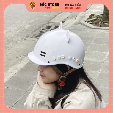 Mũ Bảo Hiểm Nửa Đầu Cá Heo Nhiều Màu Cute Tai Gấu Charm Chữ - Giảm 21K 6 Mũ Bảo Hiểm Nửa Đầu Cá Heo Nhiều Màu Cute Tai Gấu Charm Chữ - Giảm 21K 6