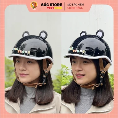 Mũ Bảo Hiểm Nửa Đầu Cá Heo Nhiều Màu Cute Tai Gấu Charm Chữ - Giảm 21K 7 Mũ Bảo Hiểm Nửa Đầu Cá Heo Nhiều Màu Cute Tai Gấu Charm Chữ - Giảm 21K 7