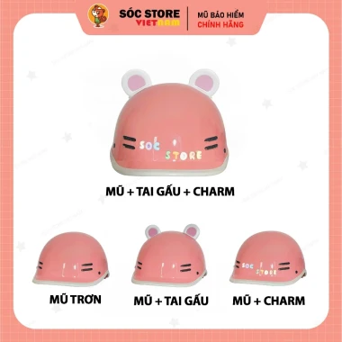 Mũ Bảo Hiểm Nửa Đầu Cá Heo Nhiều Màu Cute Tai Gấu Charm Chữ - Giảm 21K 11 Mũ Bảo Hiểm Nửa Đầu Cá Heo Nhiều Màu Cute Tai Gấu Charm Chữ - Giảm 21K 11