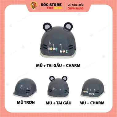 Mũ Bảo Hiểm Nửa Đầu Cá Heo Nhiều Màu Cute Tai Gấu Charm Chữ - Giảm 21K 13 Mũ Bảo Hiểm Nửa Đầu Cá Heo Nhiều Màu Cute Tai Gấu Charm Chữ - Giảm 21K 13