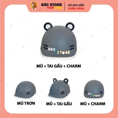 Mũ Bảo Hiểm Nửa Đầu Cá Heo Nhiều Màu Cute Tai Gấu Charm Chữ - Giảm 21K 16 Mũ Bảo Hiểm Nửa Đầu Cá Heo Nhiều Màu Cute Tai Gấu Charm Chữ - Giảm 21K 16