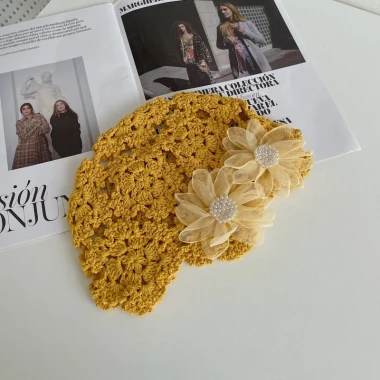 Mũ Beanies Nữ Mùa Hè Ren Hoa Cotton - Đan Thủ Công, Đi Biển, Du Lịch, Giá 35k 15