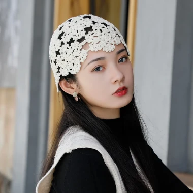 Mũ Beanies Nữ Mùa Hè Ren Hoa Cotton - Đan Thủ Công, Đi Biển, Du Lịch, Giá 35k 20