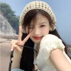 Mũ Beanies Nữ Mùa Hè Ren Hoa Cotton - Đan Thủ Công, Đi Biển, Du Lịch, Giá 35k 28