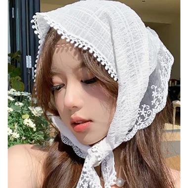 Mũ Beanies Nữ Mùa Hè Ren Hoa Cotton - Đan Thủ Công, Đi Biển, Du Lịch, Giá 35k 36