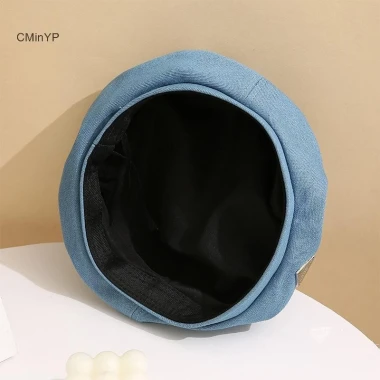 Mũ Beret Nữ Denim Mỏng Trơn Hình Bát Giác - Mũ Newsboy Retro Giá Rẻ 85819đ 3