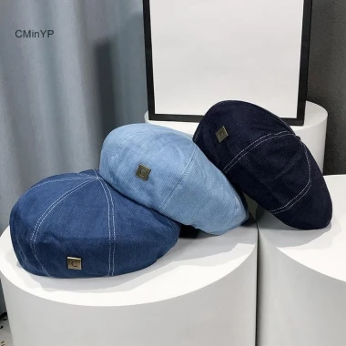 Mũ Beret Nữ Denim Mỏng Trơn Hình Bát Giác - Mũ Newsboy Retro Giá Rẻ 85819đ 7