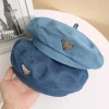 Mũ Beret Nữ Denim Mỏng Trơn Hình Bát Giác - Mũ Newsboy Retro Giá Rẻ 85819đ 8