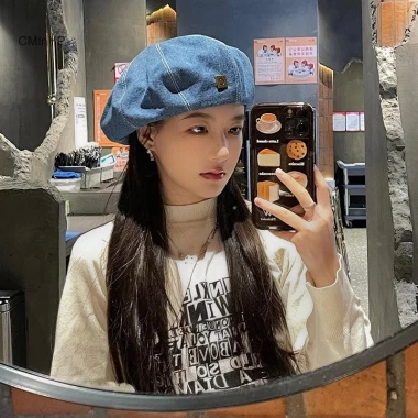Mũ Beret Nữ Denim Mỏng Trơn Hình Bát Giác - Mũ Newsboy Retro Giá Rẻ 85819đ 9