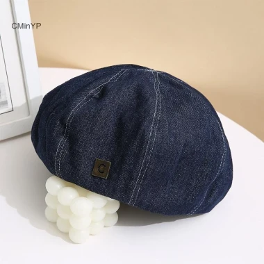 Mũ Beret Nữ Denim Mỏng Trơn Hình Bát Giác - Mũ Newsboy Retro Giá Rẻ 85819đ 13