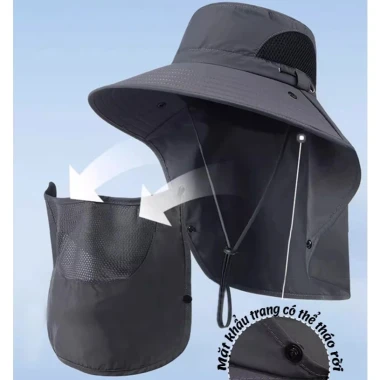Mũ Bucket Che Nắng Khẩu Trang Lưới - Giảm 22% còn 60k - Chống Nắng Dã Ngoại Nam Nữ 5 Mũ Bucket Che Nắng Khẩu Trang Lưới - Giảm 22% còn 60k - Chống Nắng Dã Ngoại Nam Nữ 5