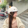 Mũ Cá Heo Màu Sữa Bóng Cho Nam Nữ –Nón Bảo Hiểm Chính Hãng Camry CR HELMET, Tặng Tai Gấu & Charm Tên Gắn Mũ 4