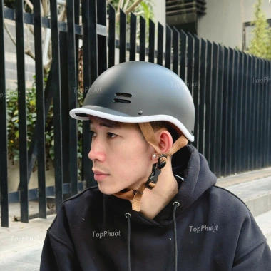 Mũ Cá Heo Màu Sữa Bóng Cho Nam Nữ –Nón Bảo Hiểm Chính Hãng Camry CR HELMET, Tặng Tai Gấu & Charm Tên Gắn Mũ