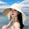 Mũ chống nắng vành rộng nam nữ giá 75k - Che gáy dây rút vải cotton mát thời trang AH1988 9