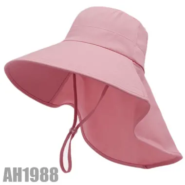 Mũ chống nắng vành rộng nam nữ giá 75k - Che gáy dây rút vải cotton mát thời trang AH1988 12