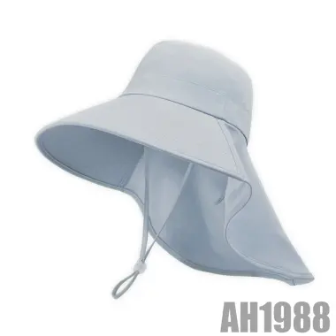 Mũ chống nắng vành rộng nam nữ giá 75k - Che gáy dây rút vải cotton mát thời trang AH1988 14
