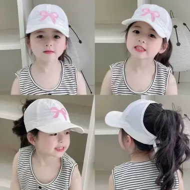 Mũ Lưỡi Trai Hở Đầu Thêu Nơ Cho Bé Gái - Thoáng Mát Dễ Thương Giá 69k 5 Màu 2
