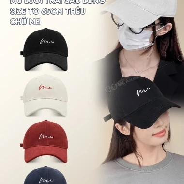 Mũ Lưỡi Trai Sâu Lòng Size Lớn 65cm Jussy Giảm 12k - Nón Kết Thêu Chữ ME Thoáng Khí Cho Nam Nữ 55k 2 Mũ Lưỡi Trai Sâu Lòng Size Lớn 65cm Jussy Giảm 12k - Nón Kết Thêu Chữ ME Thoáng Khí Cho Nam Nữ 55k 2