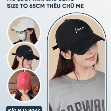 Mũ Lưỡi Trai Sâu Lòng Size Lớn 65cm Jussy Giảm 12k - Nón Kết Thêu Chữ ME Thoáng Khí Cho Nam Nữ 55k 3 Mũ Lưỡi Trai Sâu Lòng Size Lớn 65cm Jussy Giảm 12k - Nón Kết Thêu Chữ ME Thoáng Khí Cho Nam Nữ 55k 3