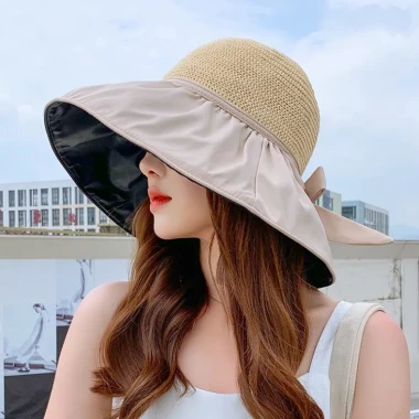 Mũ Vành Đan Lưới Chống UV 2 Lớp Cói - Nón Đi Du Lịch,Biển,Dã Ngoại Giá Rẻ 48k 5