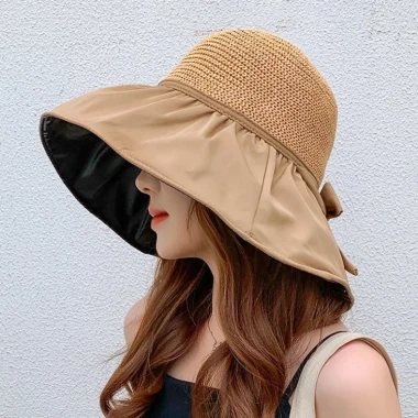 Mũ Vành Đan Lưới Chống UV 2 Lớp Cói - Nón Đi Du Lịch,Biển,Dã Ngoại Giá Rẻ 48k 12