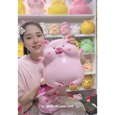 Mua 1 tặng 1 heo mũ ếch – Heo đất bánh bao size to 26x24x21cm, 5 màu, 130.000 2