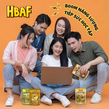 Mua 12 gói 40g hạt hạnh nhân tẩm vị HBAF Hàn Quốc – Giảm 17% tặng 3 Mogu 220ml, snack dinh dưỡng