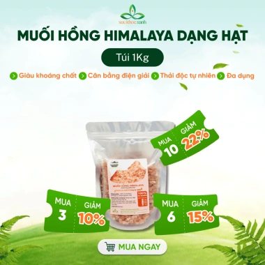 Muối Hồng Himalaya 1Kg - Tự Nhiên, Detox, Gia Vị - Chăm Sóc Sức Khỏe - 48.000₫ 5 Muối Hồng Himalaya 1Kg - Tự Nhiên, Detox, Gia Vị - Chăm Sóc Sức Khỏe - 48.000₫ 5