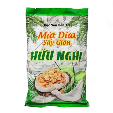 Mứt dừa sấy giòn Hữu Nghị 300g giòn tan, vị ngọt tự nhiên, giá siêu hạt 35k 2