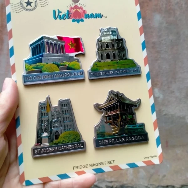 Hình ảnh sản phẩm Nam châm dính tủ lạnh Hà Nội Magnet sét 4 hình - Quà tặng lưu niệm Việt Nam giá rẻ 69k