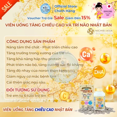 NANO GROWTH HABIT EX DHA Canxi D3 Tăng Chiều Cao Phát Triển Trí Não Cho Bé - Giảm 15% + Xuất Kèm VAT 4