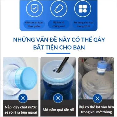 Nắp Silicon Đa Năng Cho Bình Nước 20L - Chống Bụi, Côn Trùng, Tái Sử Dụng Giá Tốt 12000đ 3 Nắp Silicon Đa Năng Cho Bình Nước 20L - Chống Bụi, Côn Trùng, Tái Sử Dụng Giá Tốt 12000đ 3