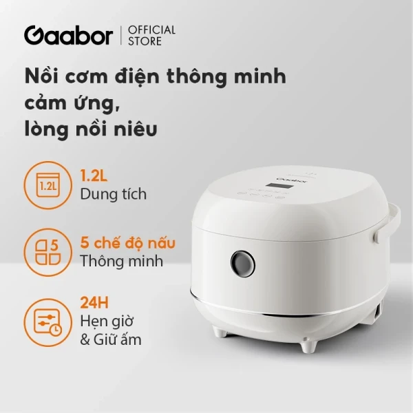 Hình ảnh sản phẩm Nồi cơm điện tử Gaabor RC-30T01A dung tích 1.2 lít 5 chế độ nấu đa năng lòng nồi chống dính giữ ấm đến 24H