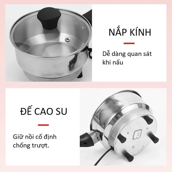Hình ảnh sản phẩm NỒI ĐA NĂNG 12V,24V INOX CAO CẤP, CHỐNG DÍNH CHUYÊN DÙNG CHO Ô TÔ, XE TẢI, ACQUY 12V, 24V ,THUYỀN GHE