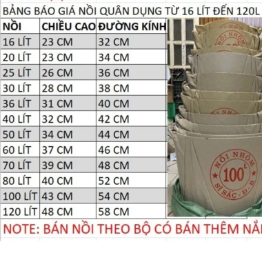 Nồi Quân Dụng Hải Phòng Nhôm Dày 60L-120L Giá 1.074.000, bền, chịu nhiệt Nồi Quân Dụng Hải Phòng Nhôm Dày 60L-120L Giá 1.074.000, bền, chịu nhiệt