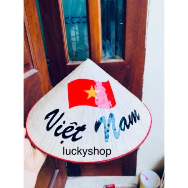 Nón Lá Dán Cờ Đỏ Sao Vàng Giá Rẻ - Mũ Lá Việt Nam Size 30-40cm Tặng Quai 2 Nón Lá Dán Cờ Đỏ Sao Vàng Giá Rẻ - Mũ Lá Việt Nam Size 30-40cm Tặng Quai 2
