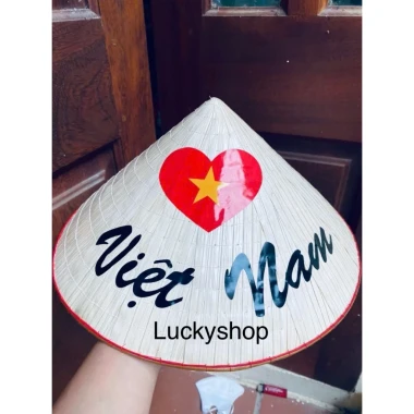 Nón Lá Dán Cờ Đỏ Sao Vàng Giá Rẻ - Mũ Lá Việt Nam Size 30-40cm Tặng Quai 4 Nón Lá Dán Cờ Đỏ Sao Vàng Giá Rẻ - Mũ Lá Việt Nam Size 30-40cm Tặng Quai 4