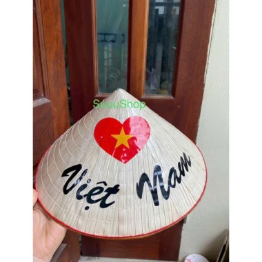Nón Lá Dán Cờ Đỏ Sao Vàng Giá Rẻ - Mũ Lá Việt Nam Size 30-40cm Tặng Quai 8 Nón Lá Dán Cờ Đỏ Sao Vàng Giá Rẻ - Mũ Lá Việt Nam Size 30-40cm Tặng Quai 8